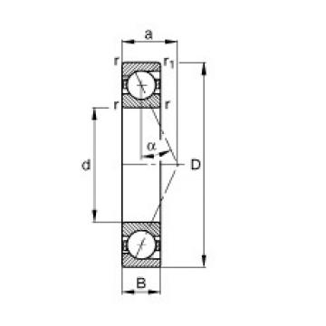 10 mm x 22 mm x 6 mm  FAG B71900-E-T-P4S Rolamentos de esferas de contacto angular