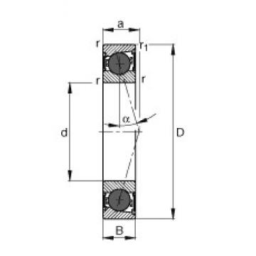 105 mm x 160 mm x 26 mm  FAG HCB7021-C-2RSD-T-P4S Rolamentos de esferas de contacto angular