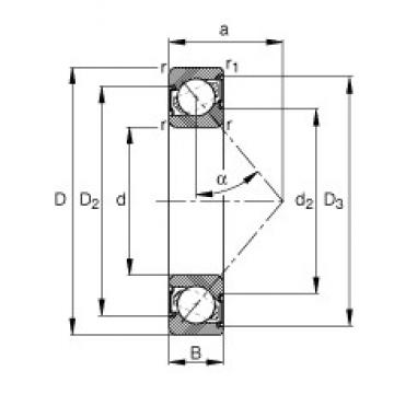 40 mm x 90 mm x 23 mm  FAG 7308-B-2RS-TVP Rolamentos de esferas de contacto angular