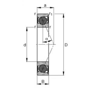 10 mm x 30 mm x 9 mm  FAG HCB7200-E-2RSD-T-P4S Rolamentos de esferas de contacto angular