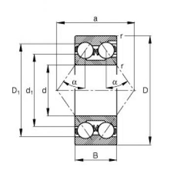 85 mm x 180 mm x 73 mm  FAG 3317-M Rolamentos de esferas de contacto angular