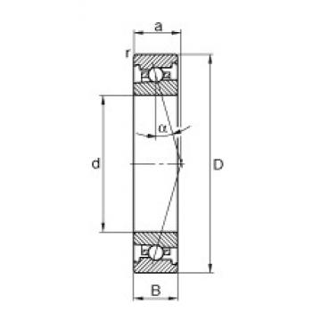 20 mm x 42 mm x 12 mm  FAG HS7004-C-T-P4S Rolamentos de esferas de contacto angular