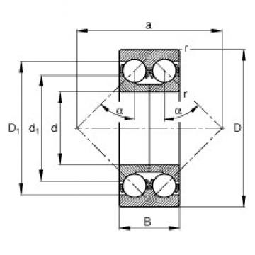 40 mm x 90 mm x 36,5 mm  FAG 3308-DA-MA Rolamentos de esferas de contacto angular