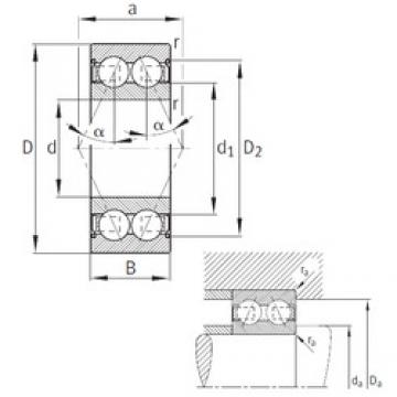 35 mm x 80 mm x 34,9 mm  FAG 3307-B-2Z-TVH Rolamentos de esferas de contacto angular