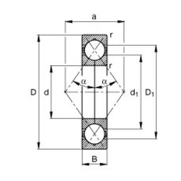 45 mm x 100 mm x 25 mm  FAG QJ309-TVP Rolamentos de esferas de contacto angular