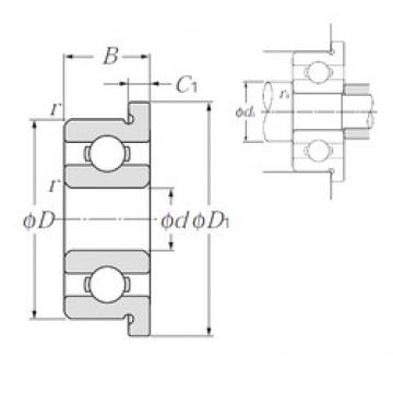 2,5 mm x 6 mm x 1,8 mm  NTN FL68/2,5 Rolamentos de esferas profundas