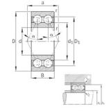 45 mm x 100 mm x 39,7 mm  FAG 3309-B-TVH Rolamentos de esferas de contacto angular