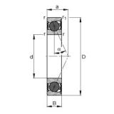 120 mm x 165 mm x 22 mm  FAG HCB71924-E-2RSD-T-P4S Rolamentos de esferas de contacto angular