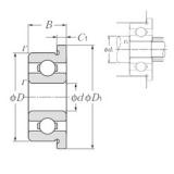 2,5 mm x 6 mm x 1,8 mm  NTN FL68/2,5 Rolamentos de esferas profundas